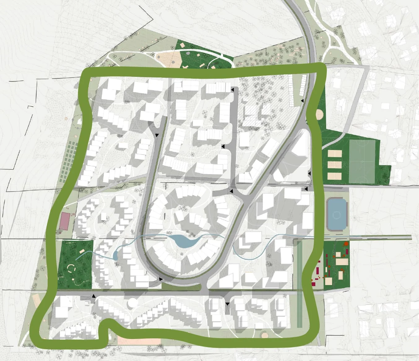 Kart over turstien Den grønne ringen på Jåtun
