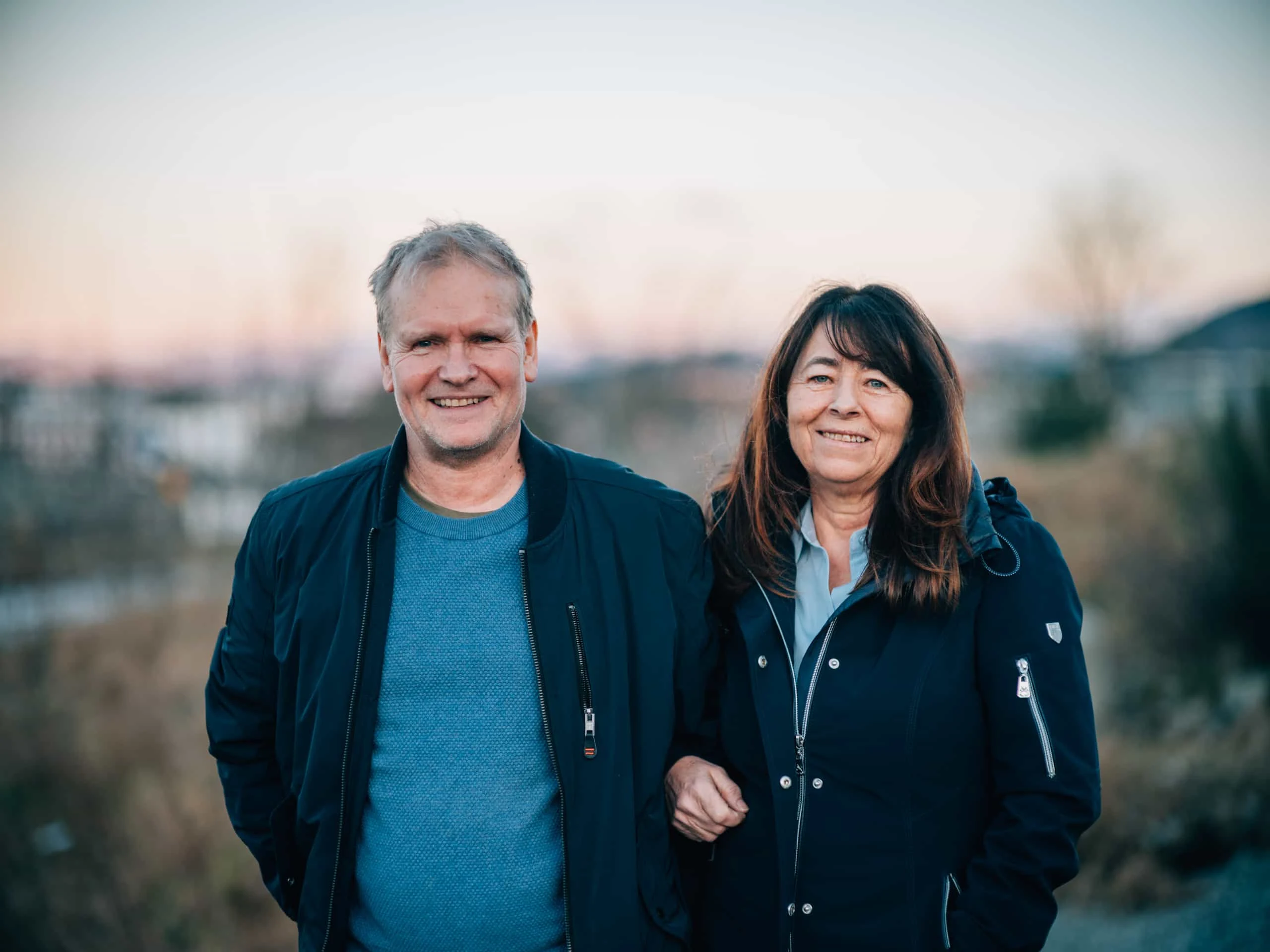 Geir og Ingunn foran området der de snart flytter inn